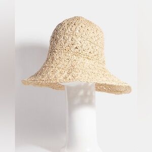 Intricate Straw Braided Bucket Hat|Ivory